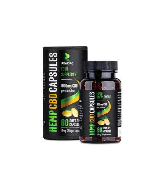 Reakiro 900mg Full Spectrum CBD Soft Gel Capsules - 60 Caps (BUY 1 GET 1 FREE)