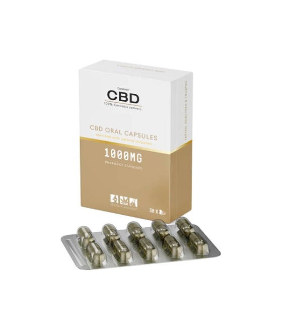 CBD by British Cannabis 1000mg CBD 100% Cannabis Oral Capsules - 30 Caps