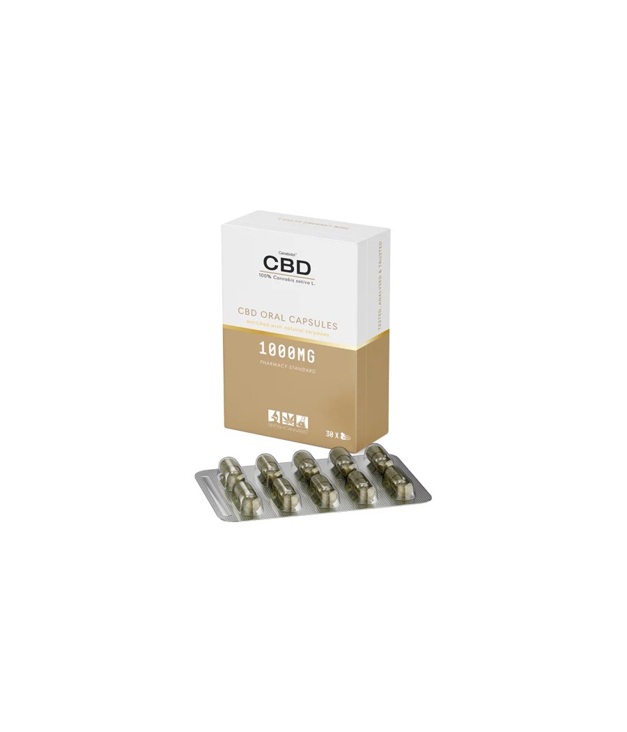 CBD by British Cannabis 1000mg CBD 100% Cannabis Oral Capsules - 30 Caps