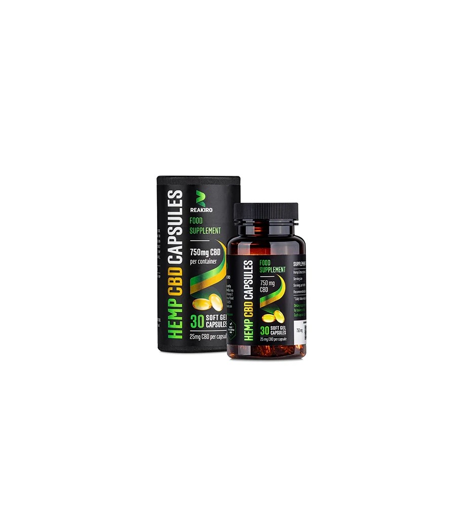 Reakiro 750mg Full Spectrum CBD Soft Gel Capsules - 30 Caps (BUY 1 GET 1 FREE)