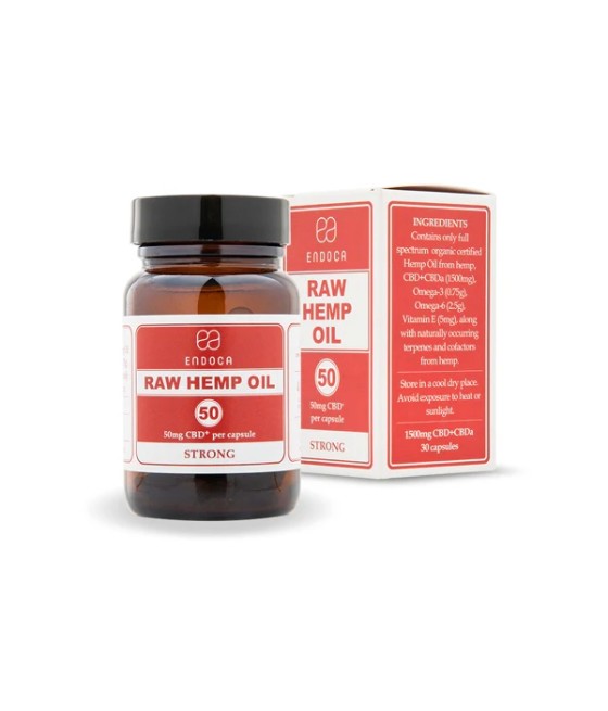 Endoca 1500mg CBD+CBDa Capsules Raw Hemp Oil - 30 Caps