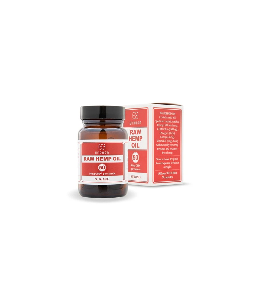 Endoca 1500mg CBD+CBDa Capsules Raw Hemp Oil - 30 Caps