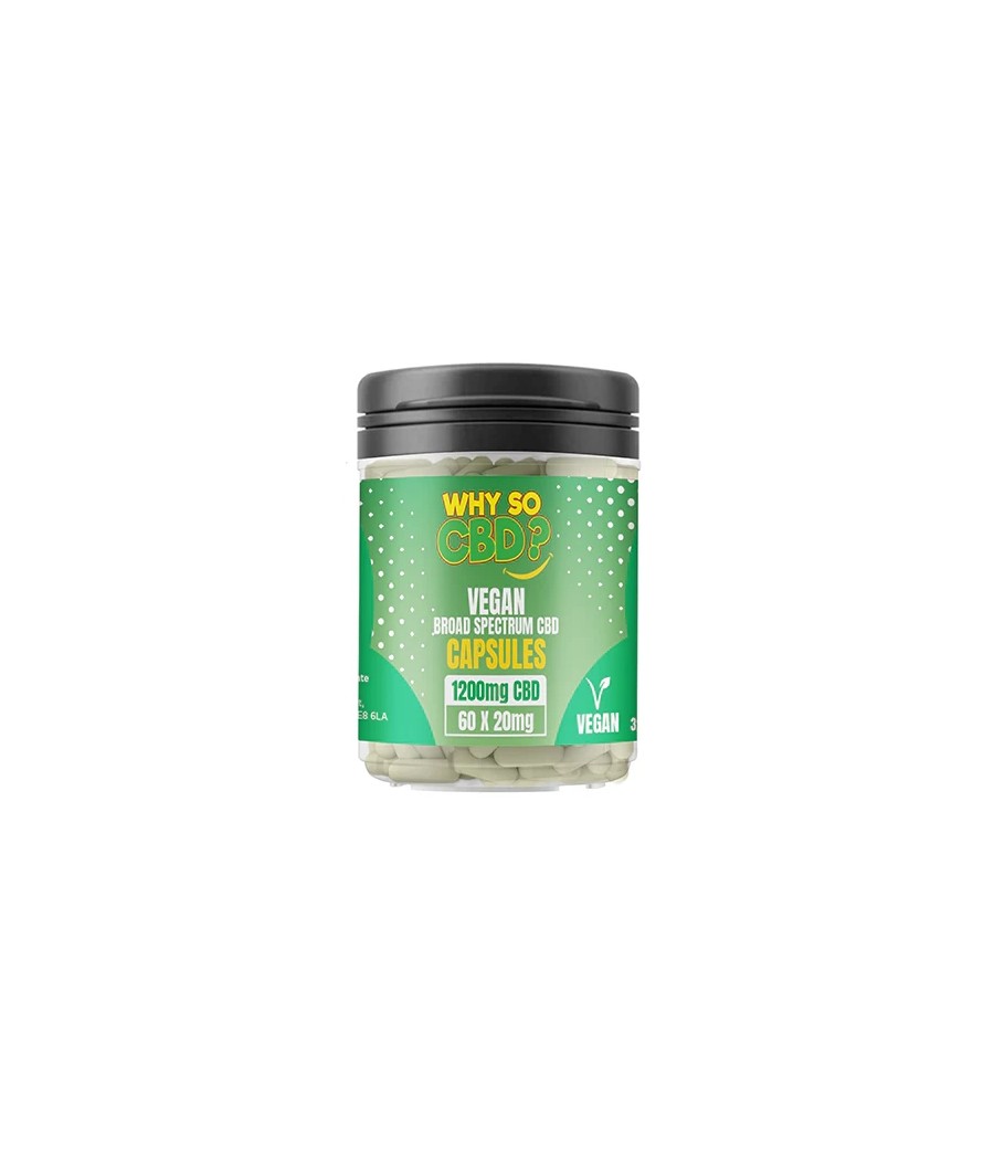 Why So CBD? 1200mg Broad Spectrum CBD Vegan Capsules - 60 Caps