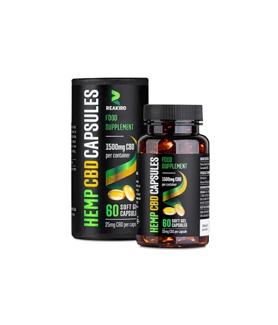 Reakiro 1500mg Full Spectrum CBD Soft Gel Capsules - 30 Caps (BUY 1 GET 1 FREE)