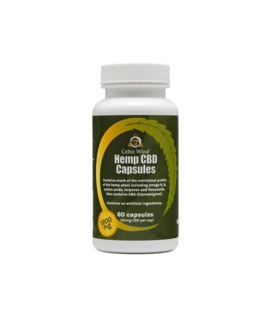 Celtic Wind Crops 1200mg CBD Cold Pressed Capsules - 60 Caps