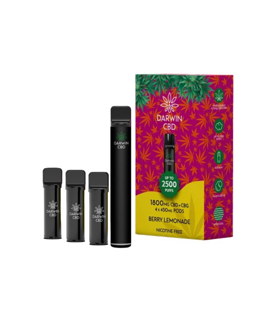 1800mg Darwin CBD + CBG 4 in 1 Pod Vape Kit 2500 Puffs