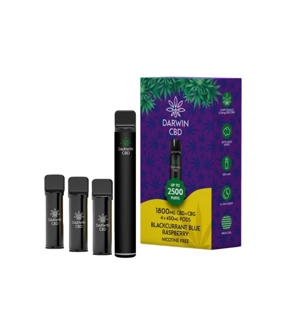 1800mg Darwin CBD + CBG 4 in 1 Pod Vape Kit 2500 Puffs