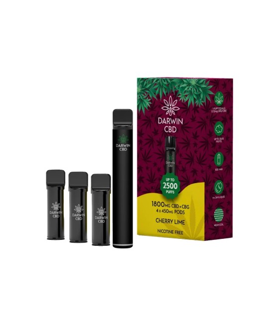 1800mg Darwin CBD + CBG 4 in 1 Pod Vape Kit 2500 Puffs