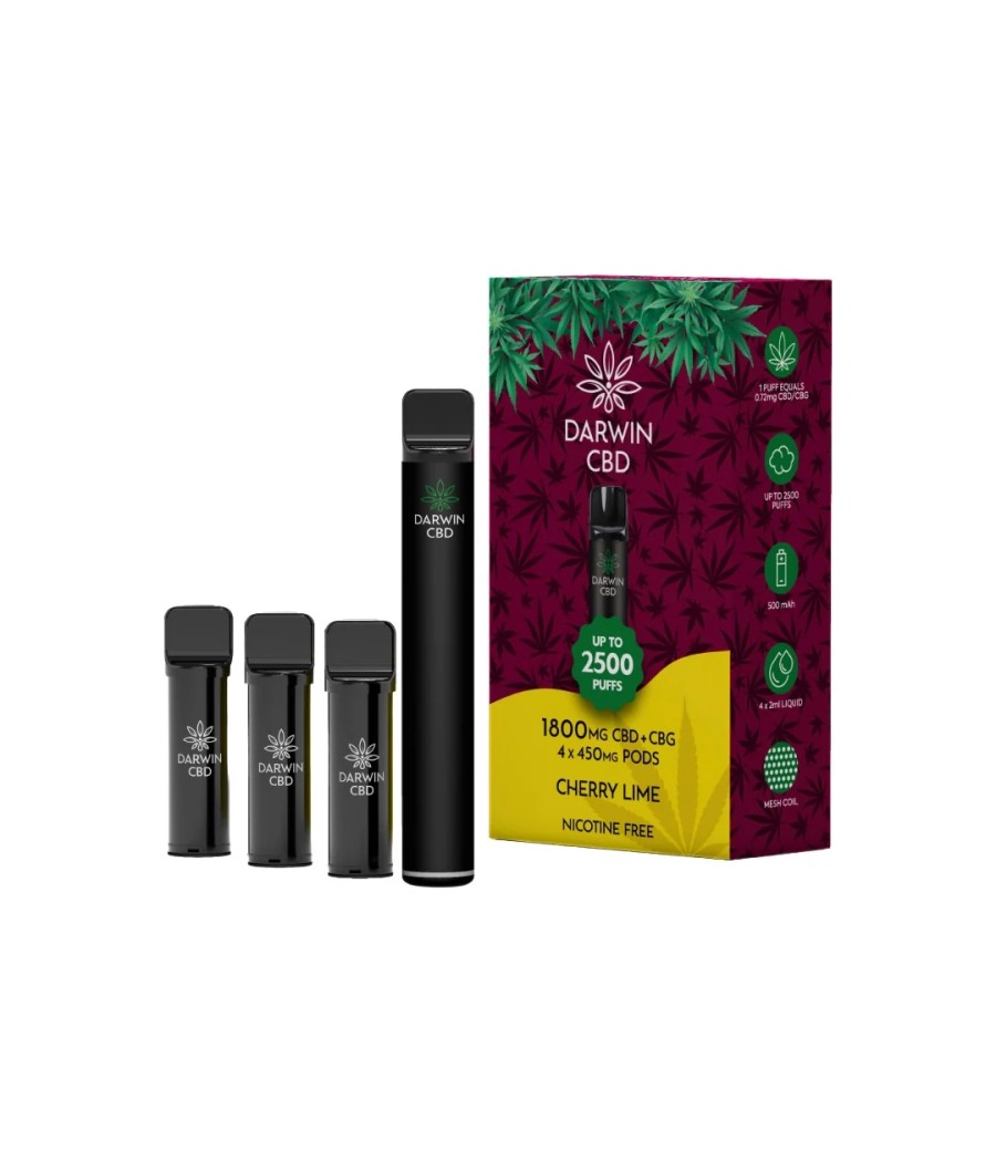 1800mg Darwin CBD + CBG 4 in 1 Pod Vape Kit 2500 Puffs