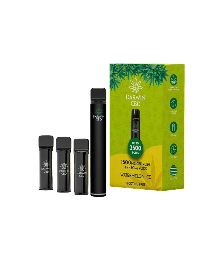 1800mg Darwin CBD + CBG 4 in 1 Pod Vape Kit 2500 Puffs