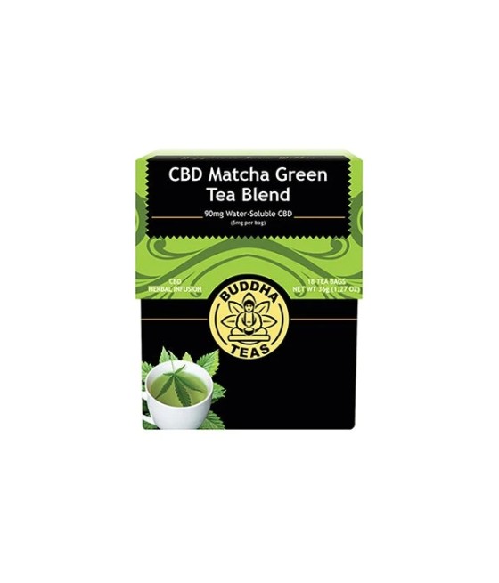 Buddha Teas 5mg CBD Tea Bags - Matcha Green Tea Blend
