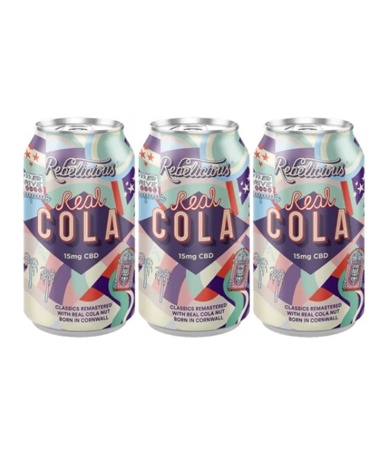 12 x Rebelicious 15mg CBD Real Cola Sparkling Soft Drink - 330ml