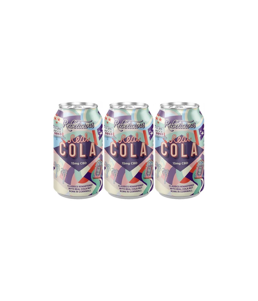12 x Rebelicious 15mg CBD Real Cola Sparkling Soft Drink - 330ml