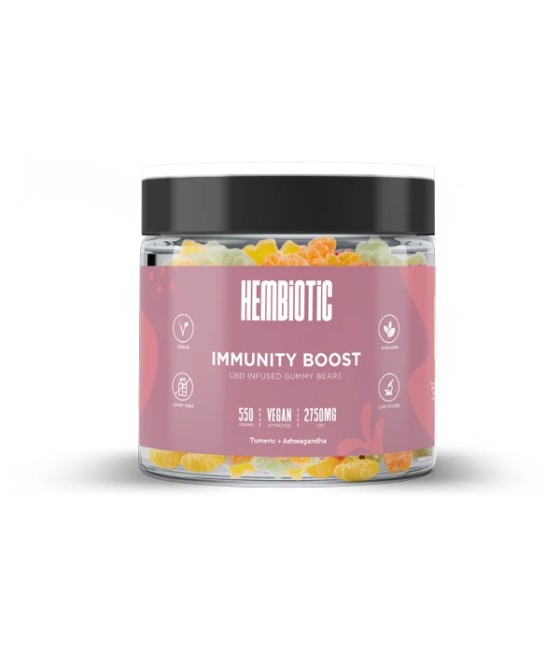 Hembiotic 2750mg Bulk Functional CBD Gummy Bears - 550g