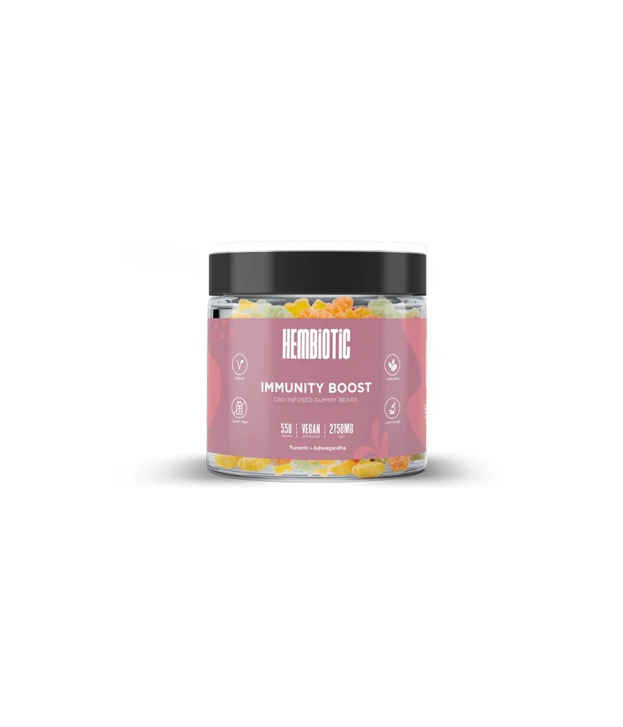 Hembiotic 2750mg Bulk Functional CBD Gummy Bears - 550g