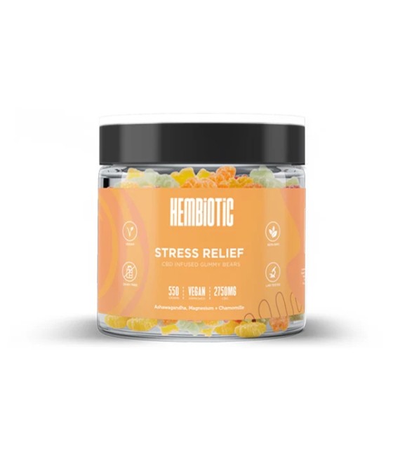Hembiotic 2750mg Bulk Functional CBD Gummy Bears - 550g