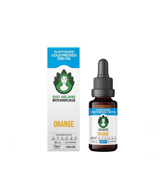 Buy 150mg CBD Orange Cold Pressed Cannabis Oil 10ml | Body and Mind Botanicals