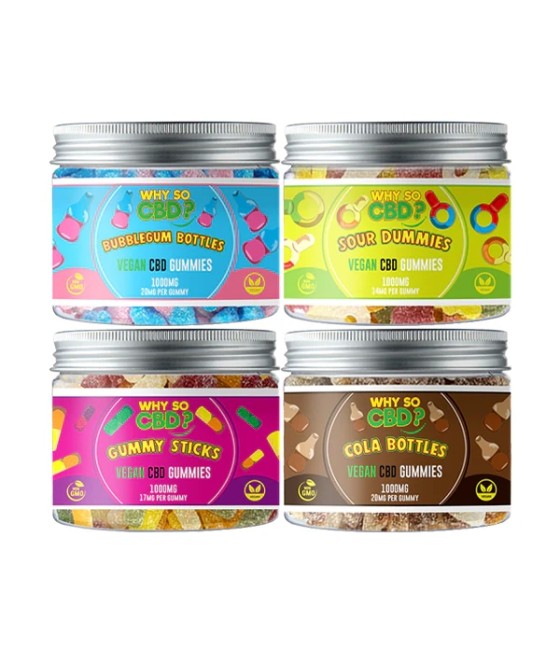 Why So CBD? 1000mg Broad Spectrum CBD Small Vegan Gummies - 11 Flavours