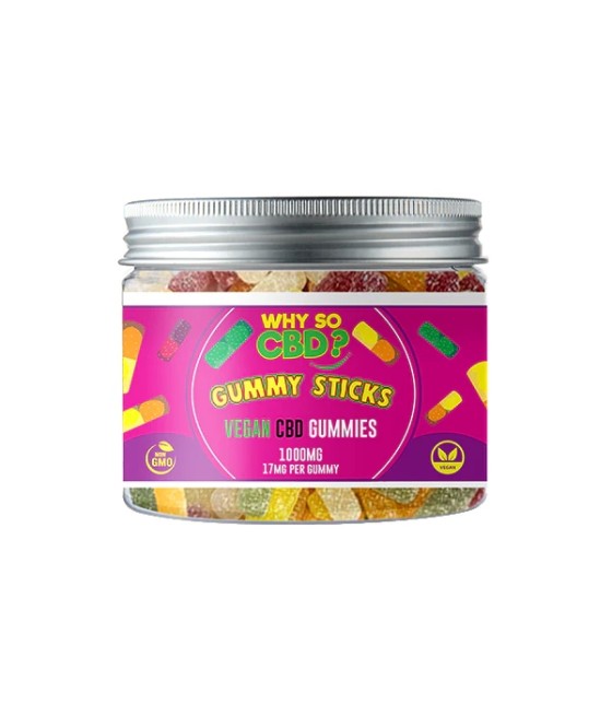 Why So CBD? 1000mg Broad Spectrum CBD Small Vegan Gummies - 11 Flavours