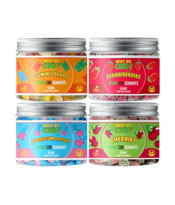 Why So CBD? 500mg Broad Spectrum CBD Small Vegan Gummies - 11 Flavours