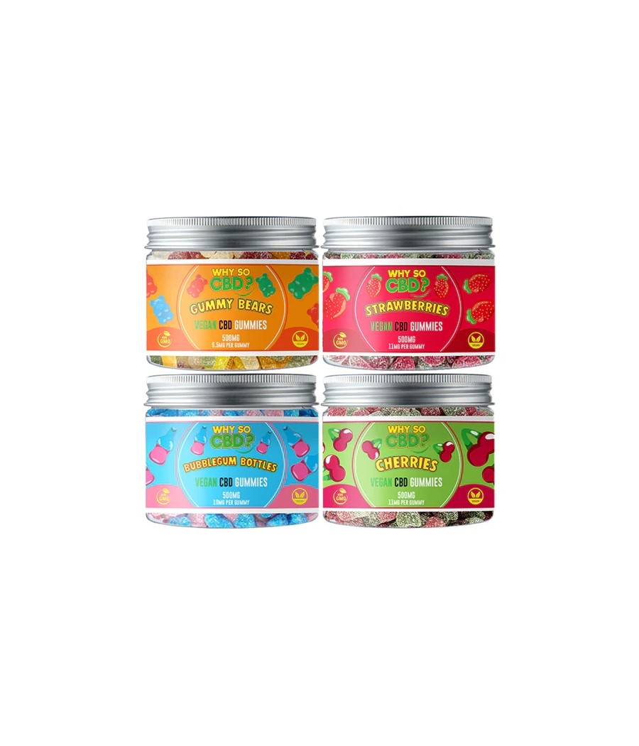Why So CBD? 500mg Broad Spectrum CBD Small Vegan Gummies - 11 Flavours