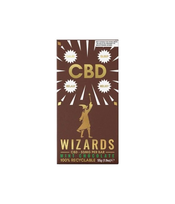 The Wizards Magic 50mg CBD Mint Chocolate Bar - 55g