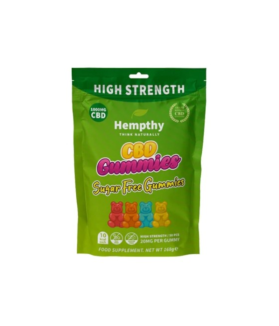 Hempthy 1000mg CBD Sugar Free Gummies - 50 Pieces