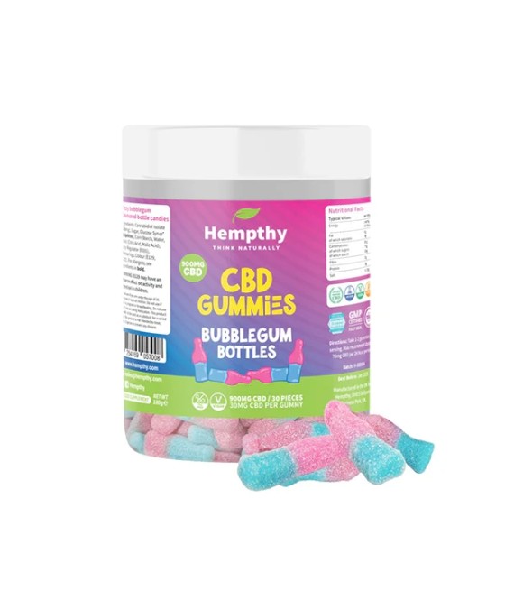 Hempthy 900mg CBD Bubblegum Bottles - 30 Pieces