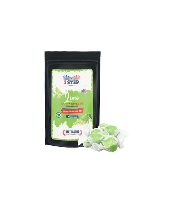 1 Step CBD 250mg Full Spectrum CBD Lime Taffy Grab Bag - 150g