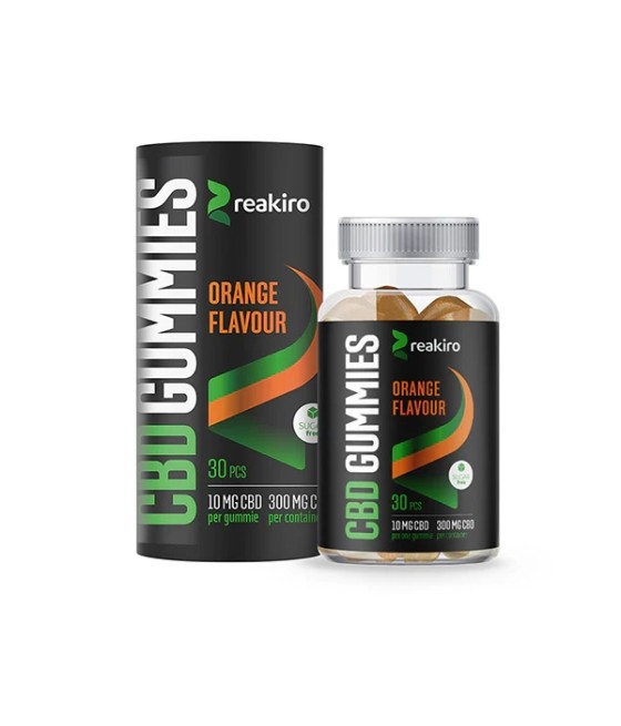 Reakiro 300mg Full Spectrum CBD Orange Vegan Gummies - 30 Pieces