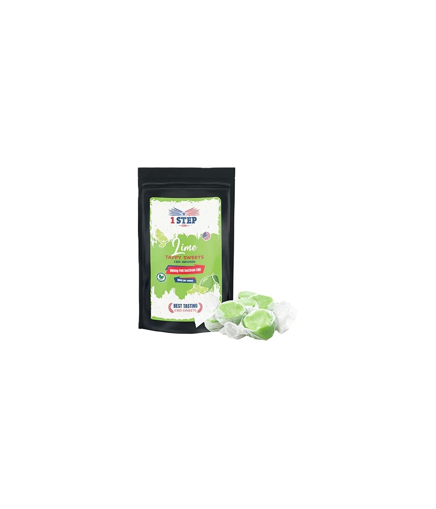1 Step CBD 100mg Full Spectrum CBD Lime Taffy Grab Bag - 60g