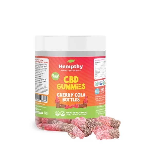 Hempthy 900mg CBD Cherry Cola Bottles - 30 Pieces