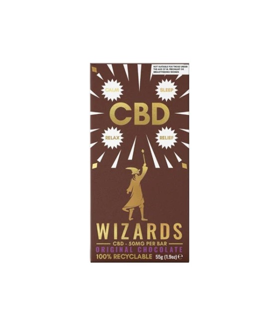 The Wizards Magic 50mg CBD Original Chocolate Bar - 55g