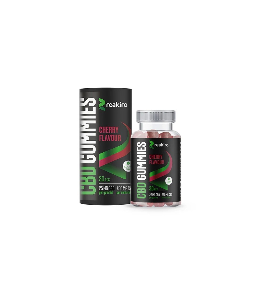 Reakiro 750mg Full Spectrum CBD Cherry Vegan Gummies - 30 Pieces