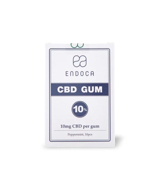 Endoca 100mg CBD Peppermint Chewing Gum - 10 Pcs