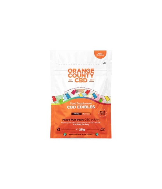 Orange County CBD 100mg Mini CBD Gummy Bears - 6 Pieces