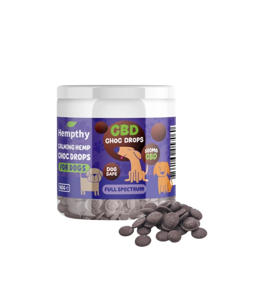 Hempthy 500mg CBD Choc Drops Dog Treats - 30 Treats