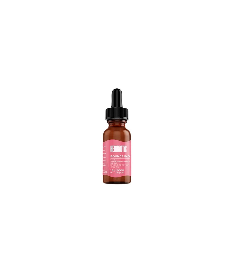 Hembiotic 1000mg Broad-Spectrum Functional CBD Oil - 15ml