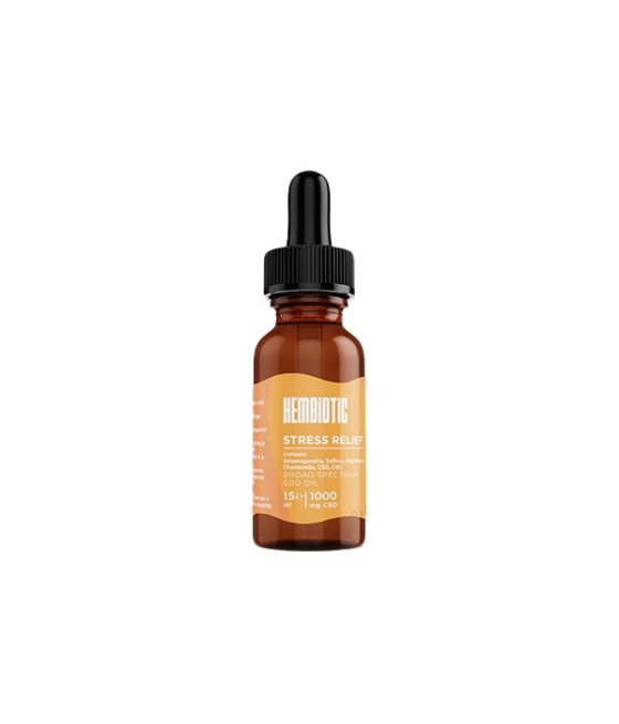 Hembiotic 1000mg Broad-Spectrum Functional CBD Oil - 15ml