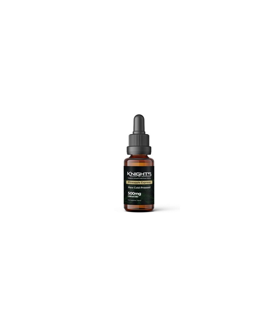 Buy 500mg CBDa-CBD Pineapple Blend Raw Cold-Pressed Oil - 30ml | Knights CBD