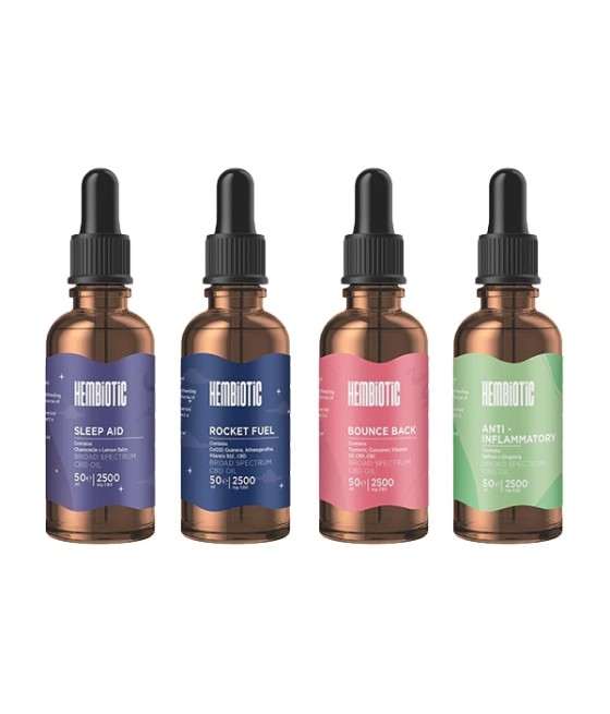 Hembiotic 2500mg Broad-Spectrum Bulk Functional CBD Oil - 50ml