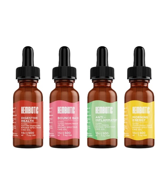 Hembiotic 500mg Broad-Spectrum Functional CBD Oil - 15ml