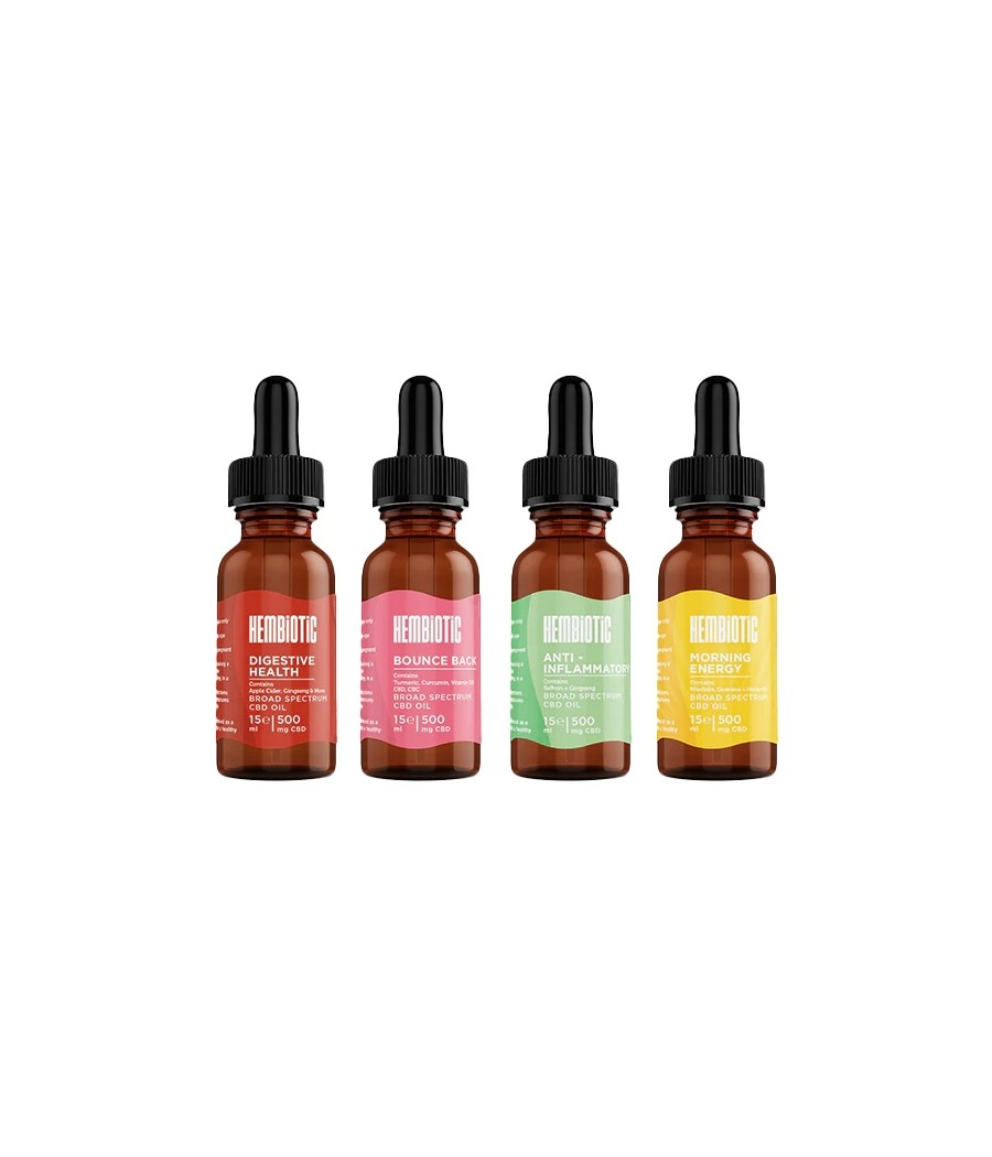 Hembiotic 500mg Broad-Spectrum Functional CBD Oil - 15ml