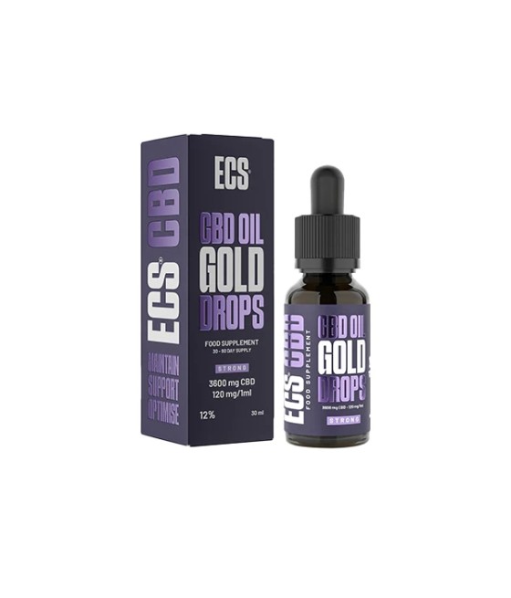 Gold Drops CBD Oil 3600mg 12% ECS CBD Oil 30ml