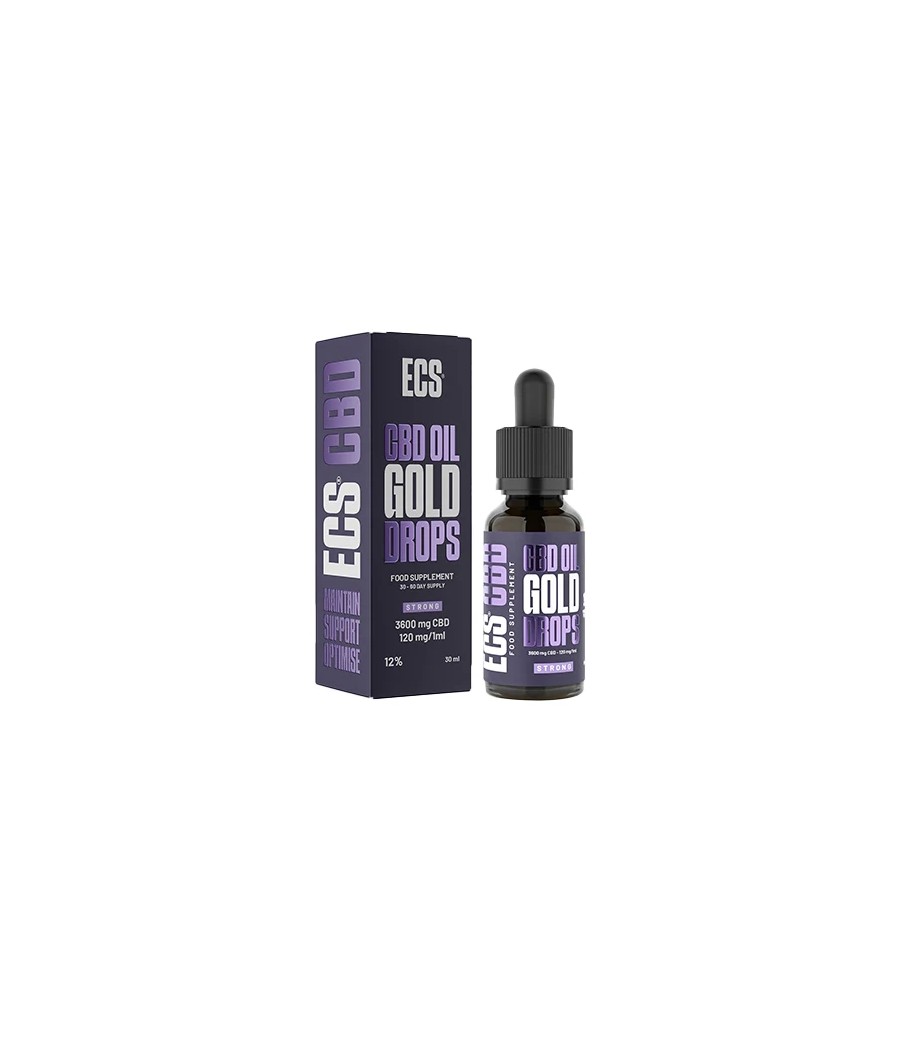 Gold Drops CBD Oil 3600mg 12% ECS CBD Oil 30ml