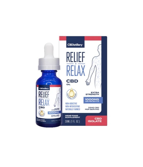CBDistillery 1000mg CBD Relief + Relax Oil Extra 30ml