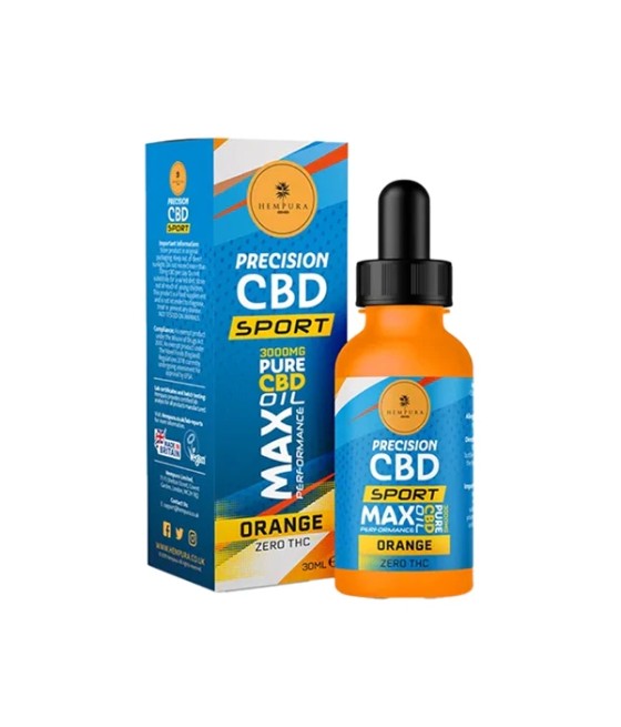 Hempura 3000mg Precision Sport CBD Broad Spectrum Oil Orange Flavoured - 30ml