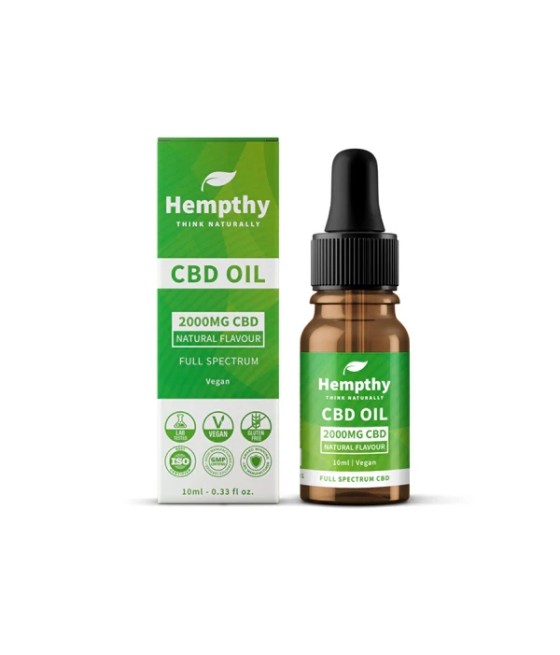 Hempthy 2000mg CBD Oil Full Spectrum Natural - 10ml