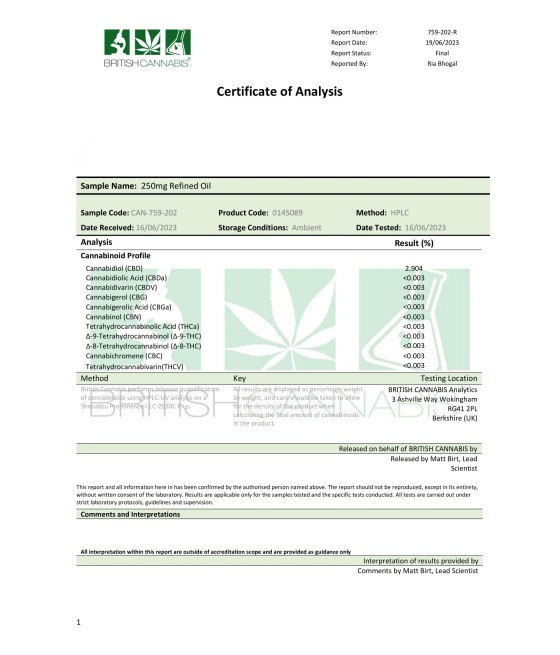 Hempura 250mg CBD Broad Spectrum Oil with terpenes - 10ml