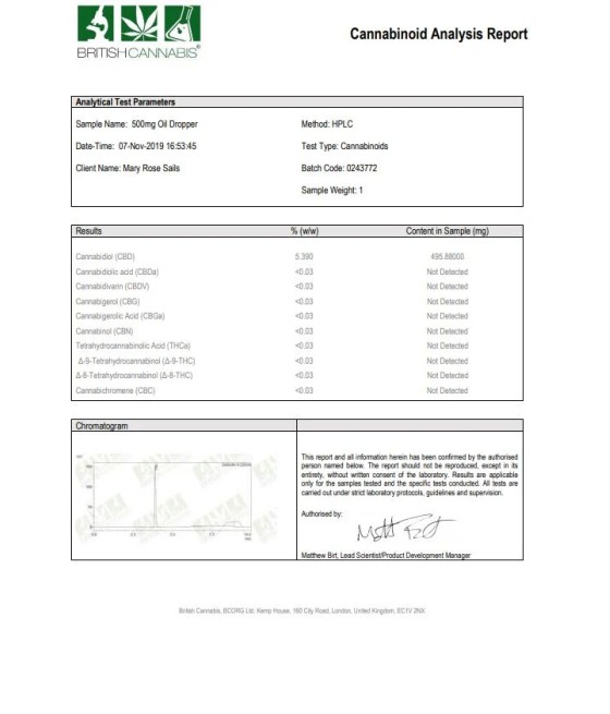 CBD by British Cannabis 500mg CBD Cannabis Oil Drops 10ml